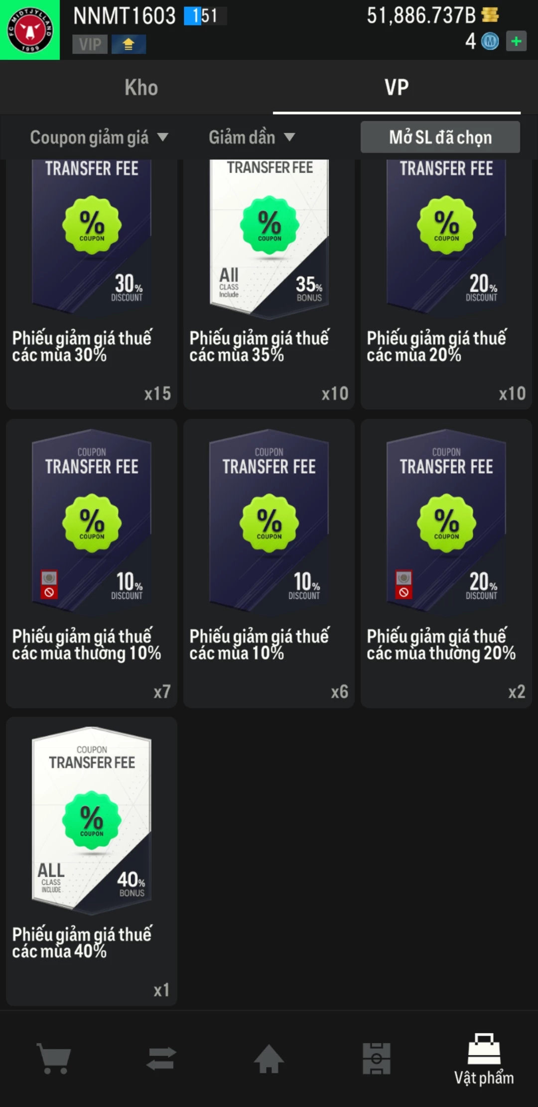 Ảnh ACC mở thẻ (LOẠI SVIP PROMAX) bao gồm có thẻ +12, Thẻ PRIME(QH+, CP+, XS+) và hơn 1500+ đến 1700+ thẻ cầu thủ từ Siêu sao đến Miền núi các loại. Acc có sẵn BP trắng từ 50.000 tỷ BP đến 62.000 tỷ BP